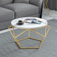 Frame Glam Cocktail Table Stone Round Nesting Coffee Table Set Marble Gold Clearhalo 'Coffee & Accent Tables' 'Coffee Tables' 'coffee_tables' 'furn' 'furn_coffee_tables' 'Furniture' 'Living Room Furniture' 7398716