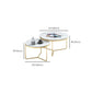 Frame Glam Cocktail Table Stone Round Nesting Coffee Table Set Clearhalo 'Coffee & Accent Tables' 'Coffee Tables' 'coffee_tables' 'furn' 'furn_coffee_tables' 'Furniture' 'Living Room Furniture' 7398719