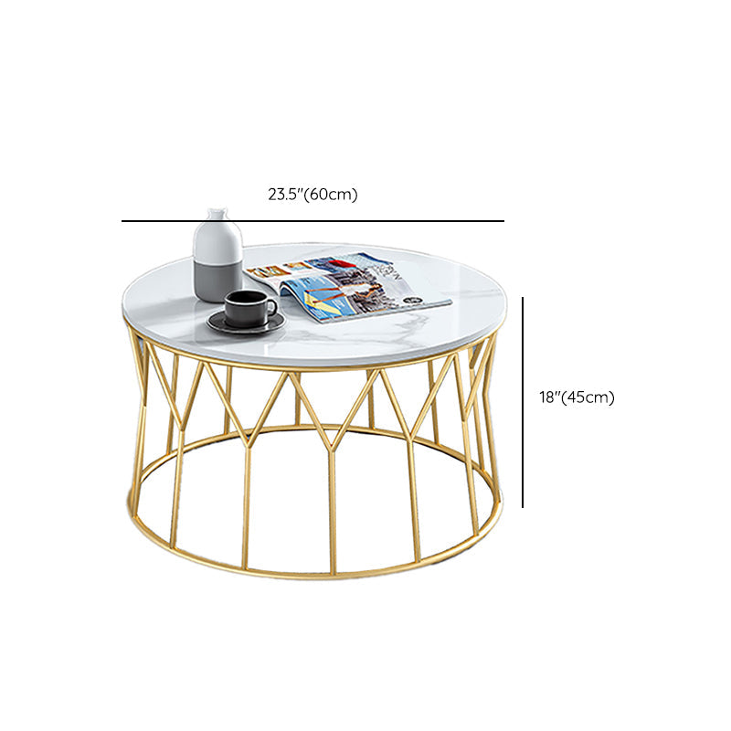 Frame Glam Cocktail Table Stone Round Nesting Coffee Table Set Clearhalo 'Coffee & Accent Tables' 'Coffee Tables' 'coffee_tables' 'furn' 'furn_coffee_tables' 'Furniture' 'Living Room Furniture' 7398723