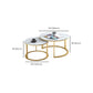 Frame Glam Cocktail Table Stone Round Nesting Coffee Table Set Clearhalo 'Coffee & Accent Tables' 'Coffee Tables' 'coffee_tables' 'furn' 'furn_coffee_tables' 'Furniture' 'Living Room Furniture' 7398725