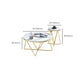 Frame Glam Cocktail Table Stone Round Nesting Coffee Table Set Clearhalo 'Coffee & Accent Tables' 'Coffee Tables' 'coffee_tables' 'furn' 'furn_coffee_tables' 'Furniture' 'Living Room Furniture' 7398729