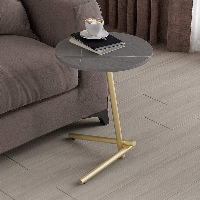 Minimalism Slate and Metal Single Coffee Table Frame Round Glam Coffee Table Abstract Gold Gray Clearhalo 'Coffee & Accent Tables' 'Coffee Tables' 'coffee_tables' 'furn' 'furn_coffee_tables' 'Furniture' 'Living Room Furniture' 7398754