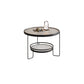 Minimalism Glass Top Coffee Table Round Metal Frame Cocktail Table Black Clear Clearhalo 'Coffee & Accent Tables' 'Coffee Tables' 'coffee_tables' 'furn' 'furn_coffee_tables' 'Furniture' 'Living Room Furniture' 7398764