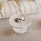 Minimalism Glass Top Coffee Table Round Metal Frame Cocktail Table Clearhalo 'Coffee & Accent Tables' 'Coffee Tables' 'coffee_tables' 'furn' 'furn_coffee_tables' 'Furniture' 'Living Room Furniture' 7398765
