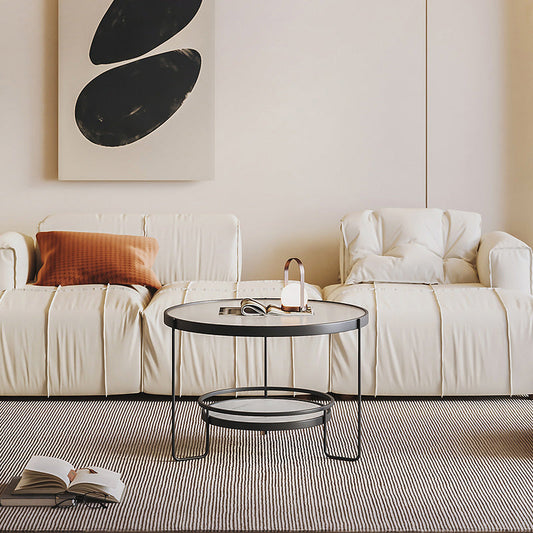 Tavolino in vetro minimalismo tavolino rotondo in metallo tavolo da cocktail