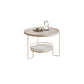 Minimalism Glass Top Coffee Table Round Metal Frame Cocktail Table White Clear Clearhalo 'Coffee & Accent Tables' 'Coffee Tables' 'coffee_tables' 'furn' 'furn_coffee_tables' 'Furniture' 'Living Room Furniture' 7398768