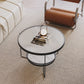 Minimalism Glass Top Coffee Table Round Metal Frame Cocktail Table Clearhalo 'Coffee & Accent Tables' 'Coffee Tables' 'coffee_tables' 'furn' 'furn_coffee_tables' 'Furniture' 'Living Room Furniture' 7398769