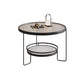Minimalism Glass Top Coffee Table Round Metal Frame Cocktail Table Clearhalo 'Coffee & Accent Tables' 'Coffee Tables' 'coffee_tables' 'furn' 'furn_coffee_tables' 'Furniture' 'Living Room Furniture' 7398770