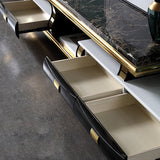 Glam TV Media Stand Open Storage Stand Console with 3 Drawers Clearhalo 'furn' 'furn_tv_stands_entertainment_centers' 'Furniture' 'Living Room Furniture' 'TV Stands & Entertainment Centers' 'TV Stands & Media Storage Furniture' 'tv_stands_entertainment_centers' 7399605