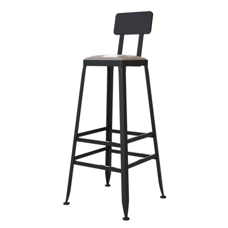 Industriële metalen barkrukken Low Back Bar -ontlasting met zwarte benen