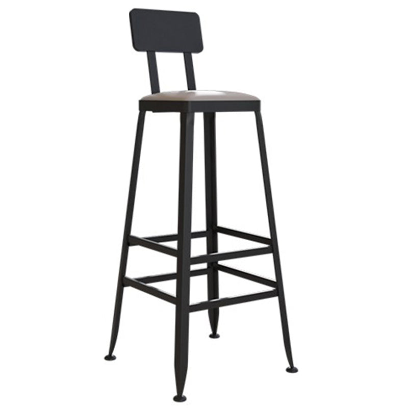 Industriële metalen barkrukken Low Back Bar -ontlasting met zwarte benen