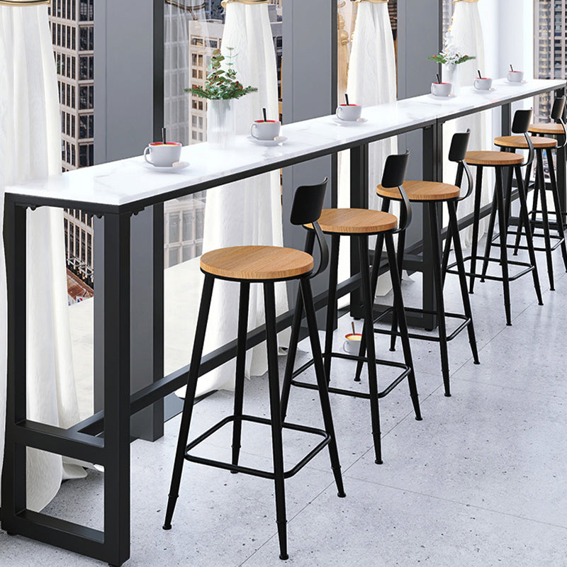 Industriële metalen barkrukken Low Back Bar -ontlasting met zwarte benen