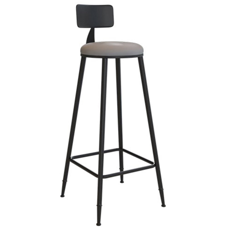 Industriële metalen barkrukken Low Back Bar -ontlasting met zwarte benen