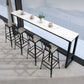 Industriële metalen barkrukken Low Back Bar -ontlasting met zwarte benen