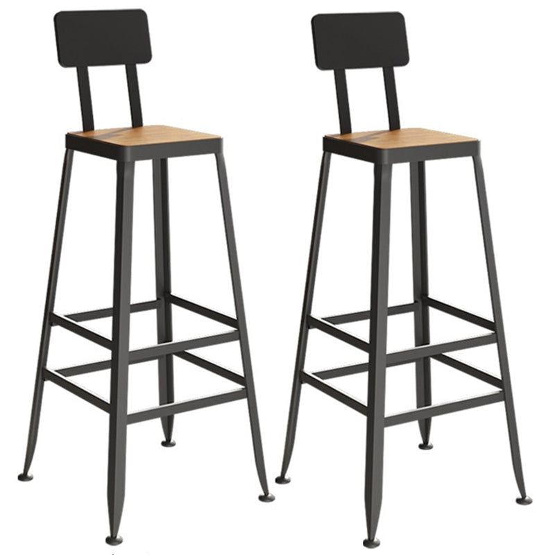 Industriële metalen barkrukken Low Back Bar -ontlasting met zwarte benen