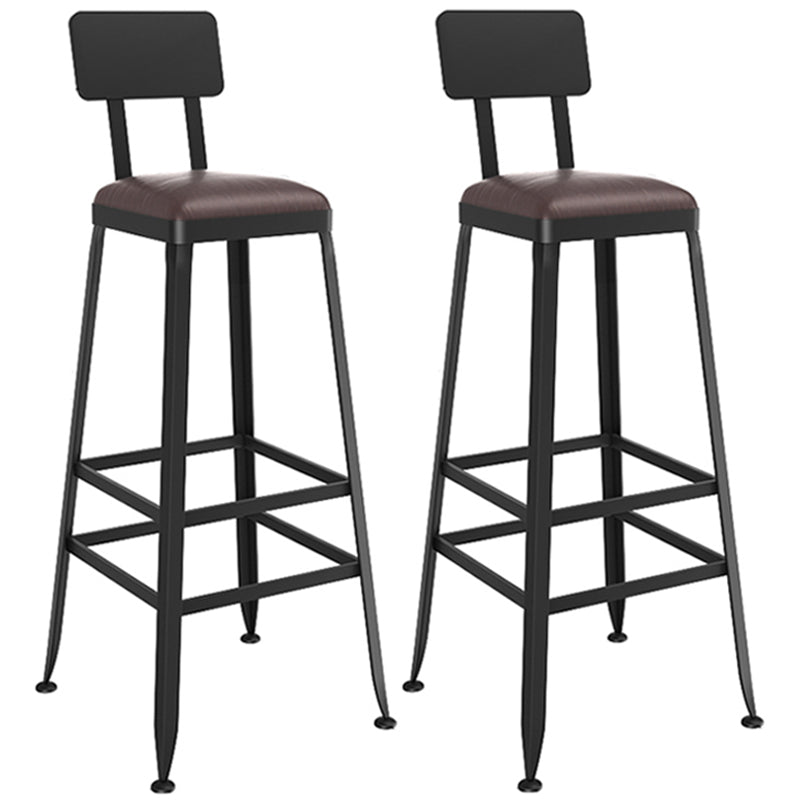 Industriële metalen barkrukken Low Back Bar -ontlasting met zwarte benen