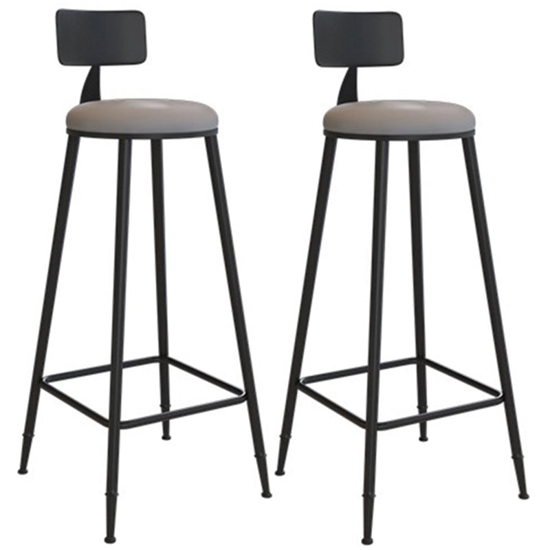 Industriële metalen barkrukken Low Back Bar -ontlasting met zwarte benen