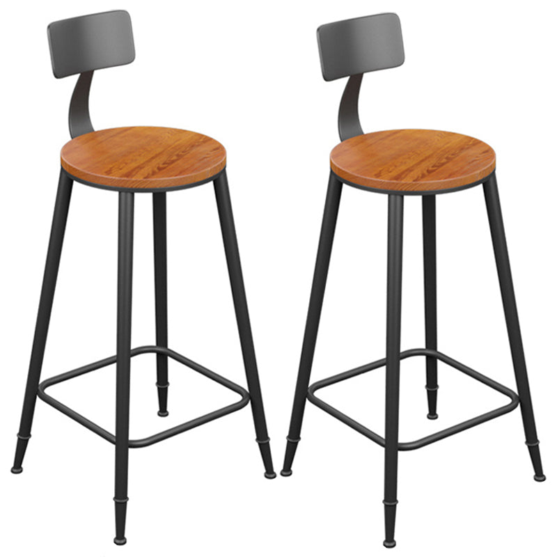 Industriële metalen barkrukken Low Back Bar -ontlasting met zwarte benen