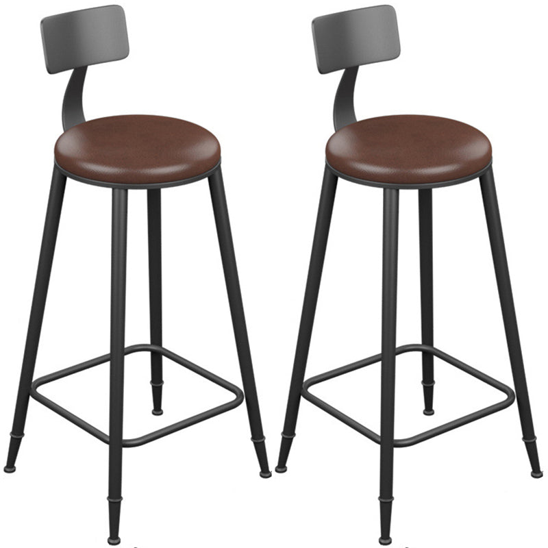 Industriële metalen barkrukken Low Back Bar -ontlasting met zwarte benen