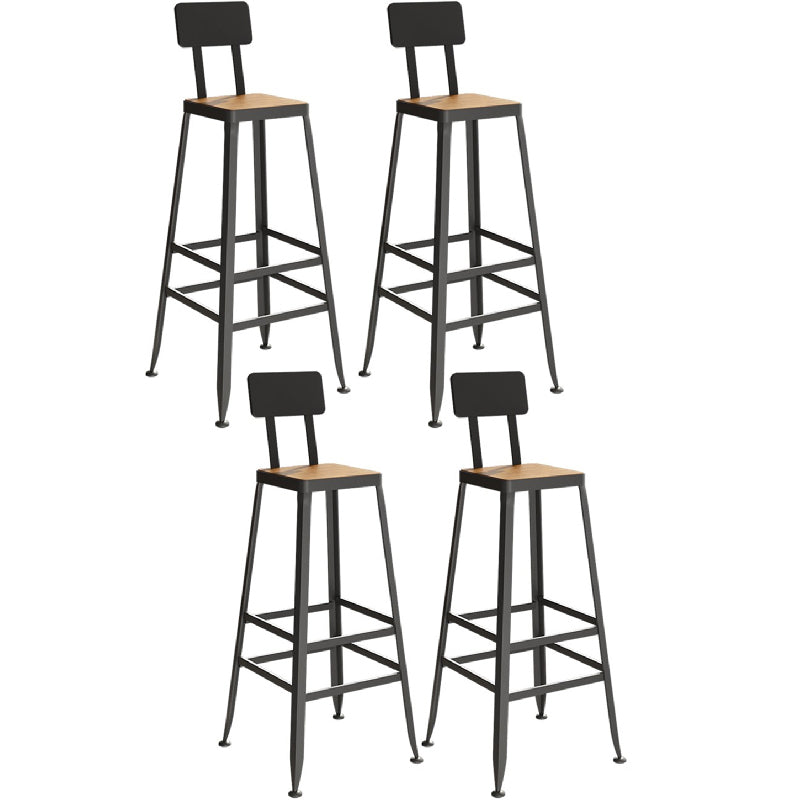 Industriële metalen barkrukken Low Back Bar -ontlasting met zwarte benen