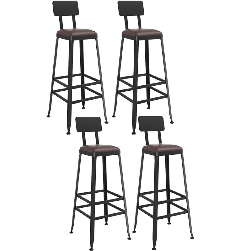 Industriële metalen barkrukken Low Back Bar -ontlasting met zwarte benen