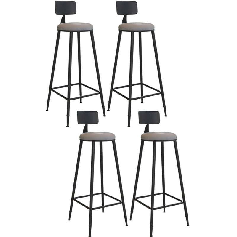 Industriële metalen barkrukken Low Back Bar -ontlasting met zwarte benen