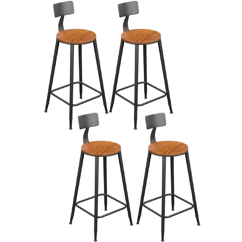 Industriële metalen barkrukken Low Back Bar -ontlasting met zwarte benen