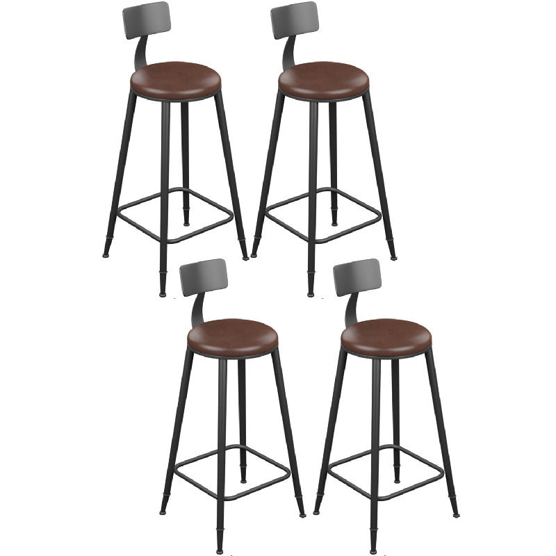 Industriële metalen barkrukken Low Back Bar -ontlasting met zwarte benen