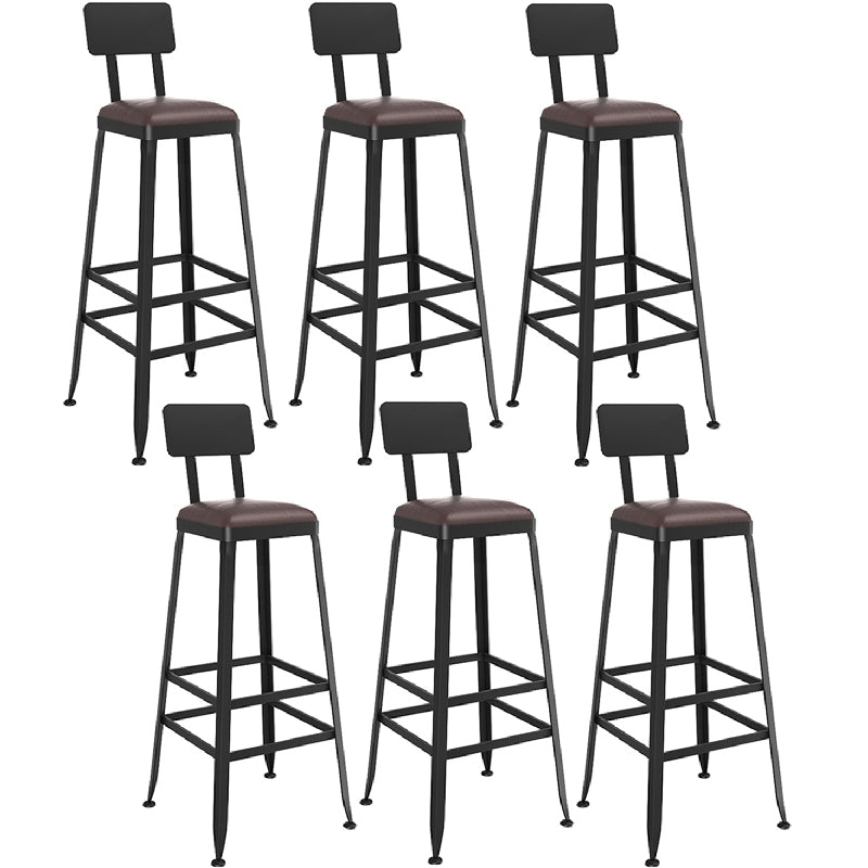 Industriële metalen barkrukken Low Back Bar -ontlasting met zwarte benen