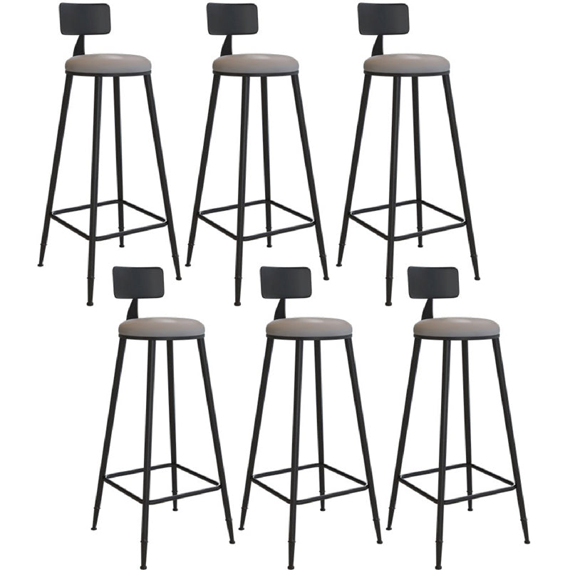 Industriële metalen barkrukken Low Back Bar -ontlasting met zwarte benen