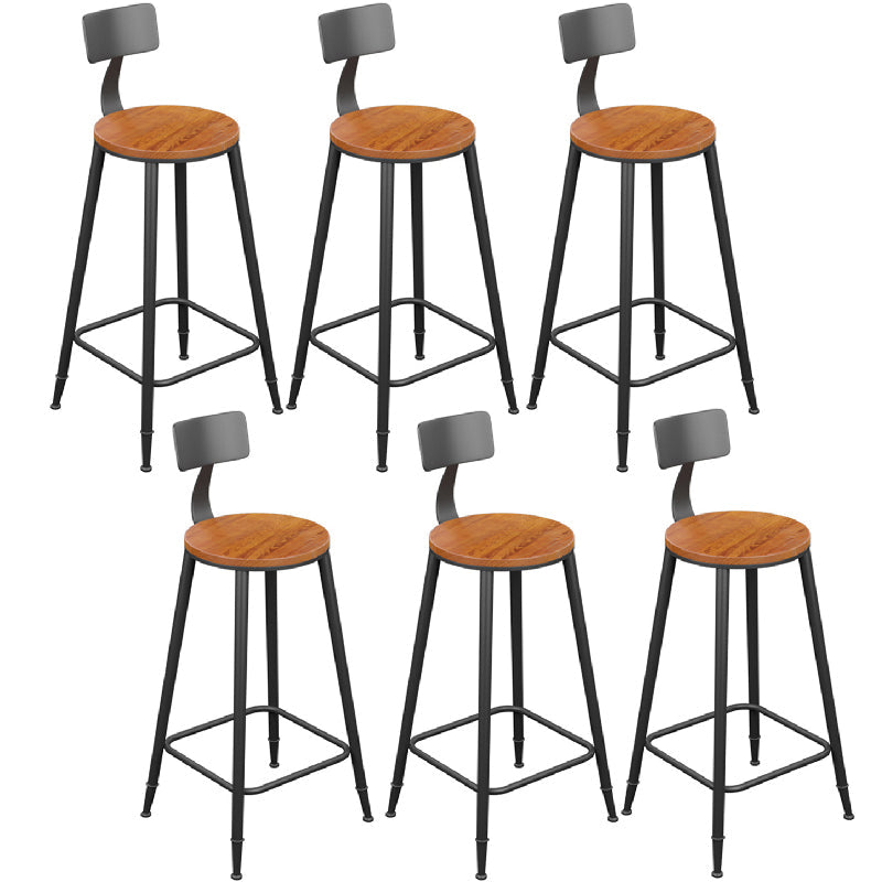 Industriële metalen barkrukken Low Back Bar -ontlasting met zwarte benen