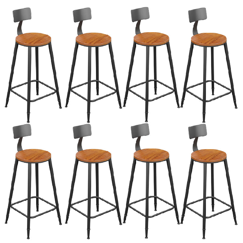 Industriële metalen barkrukken Low Back Bar -ontlasting met zwarte benen