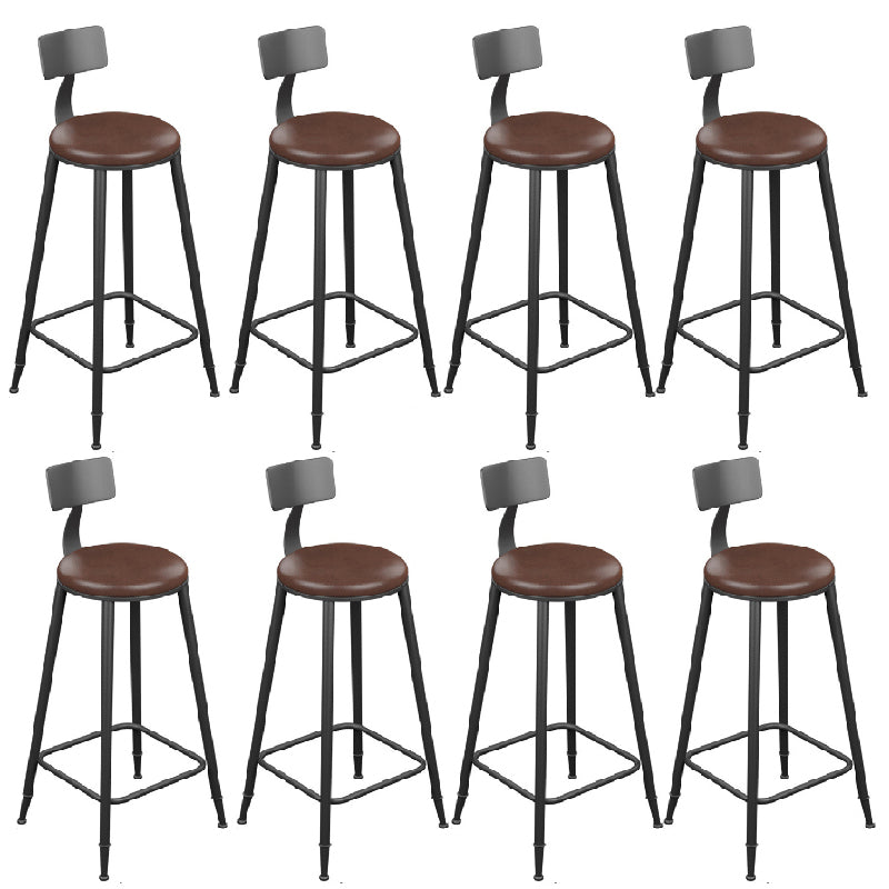 Industriële metalen barkrukken Low Back Bar -ontlasting met zwarte benen