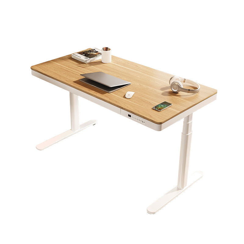 Bureau de câblage de levage électrique moderne bureau de bureau de base en forme de T avec tiroir