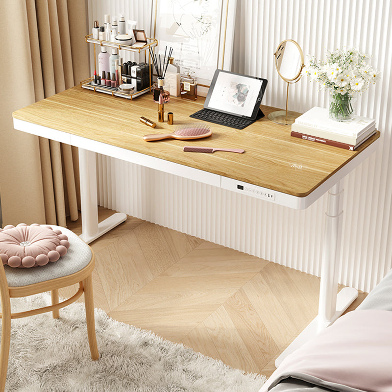 Bureau de câblage de levage électrique moderne bureau de bureau de base en forme de T avec tiroir