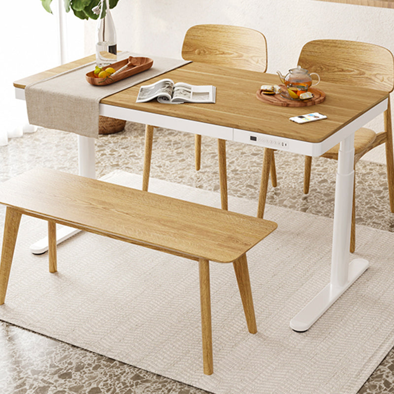 Bureau de câblage de levage électrique moderne bureau de bureau de base en forme de T avec tiroir