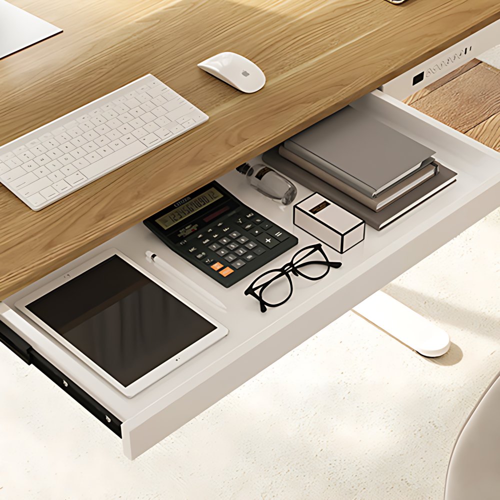 Modern Electric Lifting Wiring Desk T-Shape Base Office Desk with ...