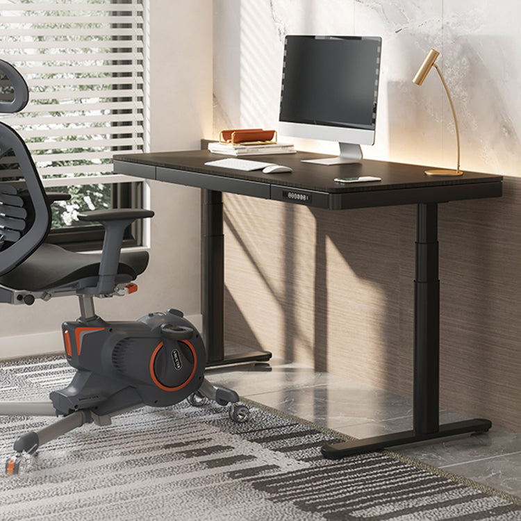 Bureau de câblage de levage électrique moderne bureau de bureau de base en forme de T avec tiroir