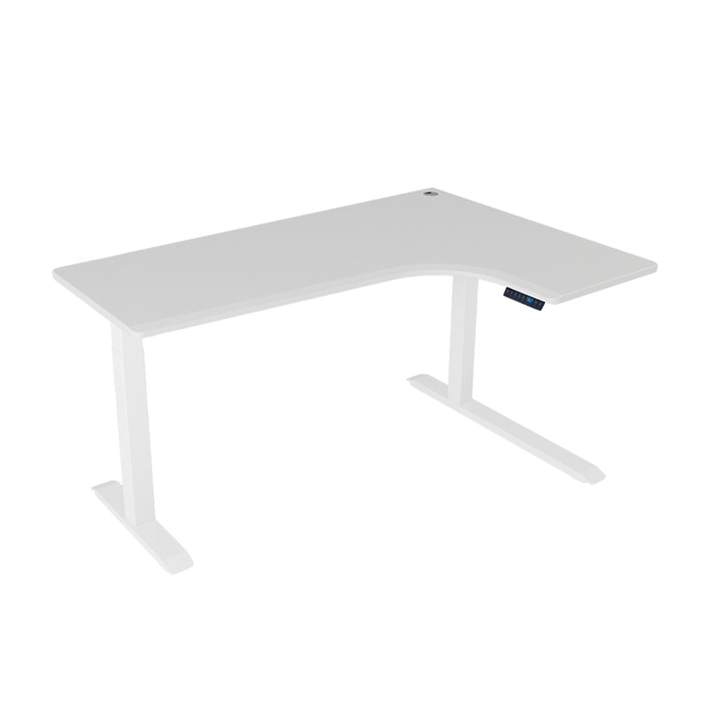 Bureau d'ordinateur de réglage de la hauteur électrique en L Bureau de base en acier en forme d'acier en L