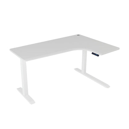Bureau d'ordinateur de réglage de la hauteur électrique en L Bureau de base en acier en forme d'acier en L