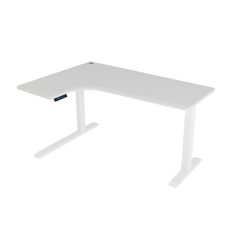 Bureau d'ordinateur de réglage de la hauteur électrique en L Bureau de base en acier en forme d'acier en L