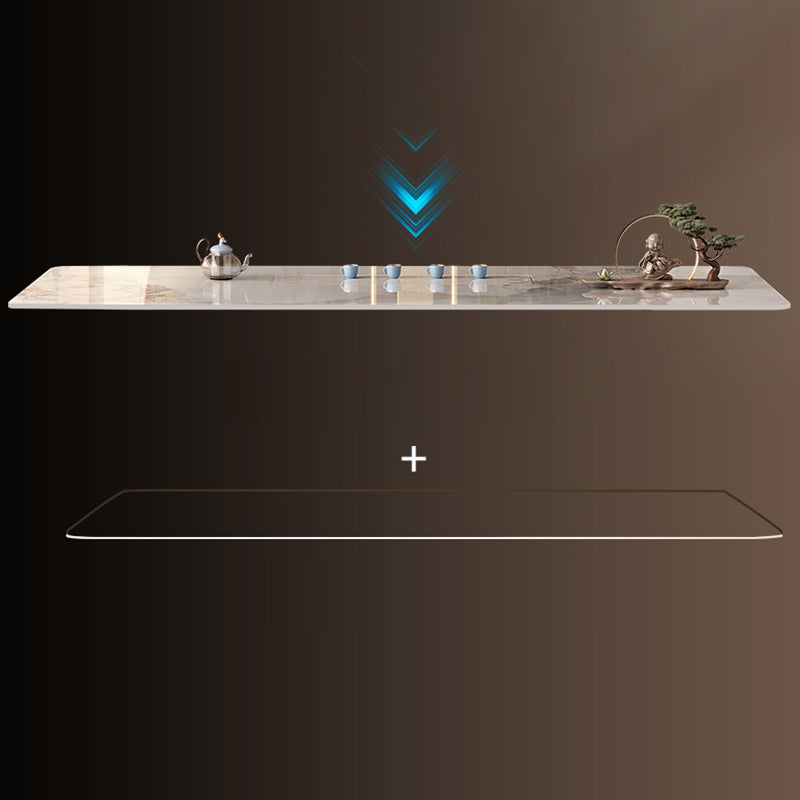 Light Luxury Home Writing Table Rectangular Stainless Steel Legs Office Desk Clearhalo 'furn' 'furn_office_desk' 'Furniture' 'Office Desks' 'Office Furniture' 'office_desk' 7399774