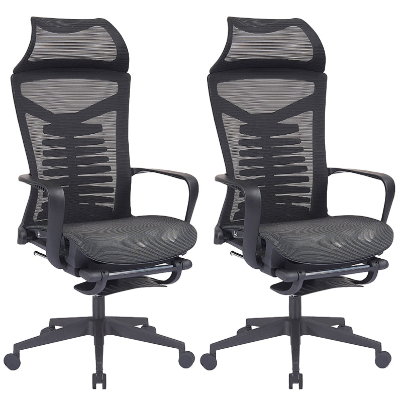 Modern Swivel Chair Adjustable Seat Height Chair with Breathable Back 2 Piece Set Synthetic Fiber Clearhalo 'furn' 'furn_office_chair' 'Furniture' 'Office Chairs' 'Office Furniture' 'office_chair' 7399794