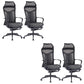 Modern Swivel Chair Adjustable Seat Height Chair with Breathable Back 4 Piece Set Synthetic Fiber Clearhalo 'furn' 'furn_office_chair' 'Furniture' 'Office Chairs' 'Office Furniture' 'office_chair' 7399797