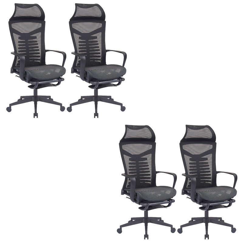 Modern Swivel Chair Adjustable Seat Height Chair with Breathable Back 4 Piece Set Synthetic Fiber Clearhalo 'furn' 'furn_office_chair' 'Furniture' 'Office Chairs' 'Office Furniture' 'office_chair' 7399797