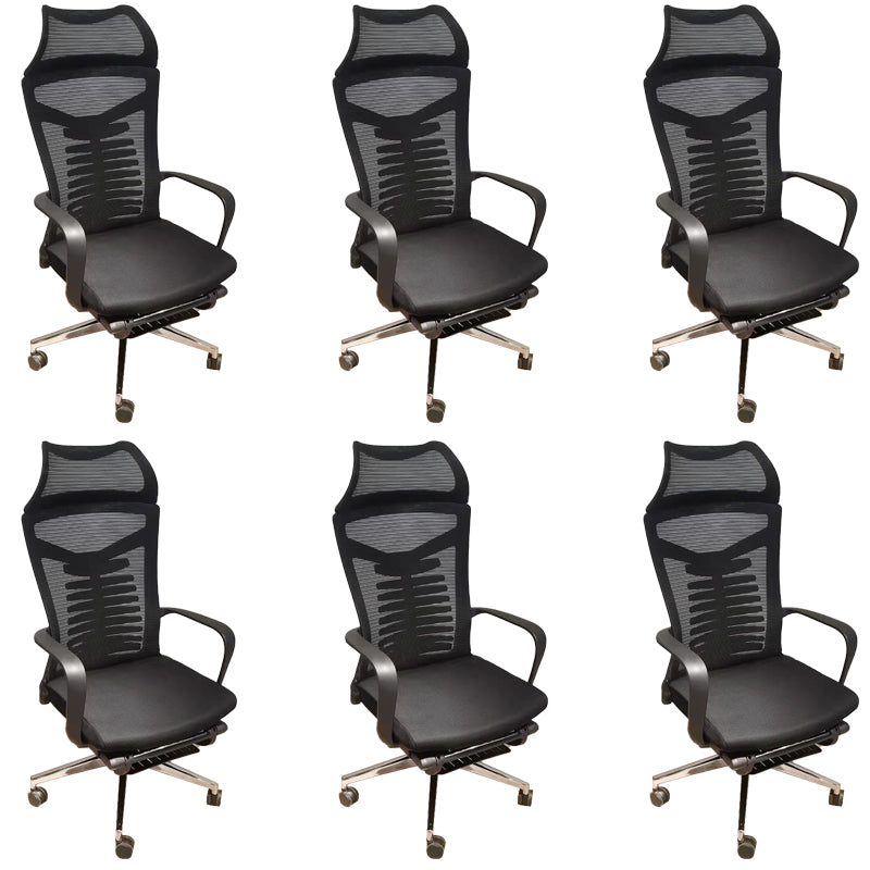 Modern Swivel Chair Adjustable Seat Height Chair with Breathable Back 6 Piece Set Sponge Clearhalo 'furn' 'furn_office_chair' 'Furniture' 'Office Chairs' 'Office Furniture' 'office_chair' 7399807