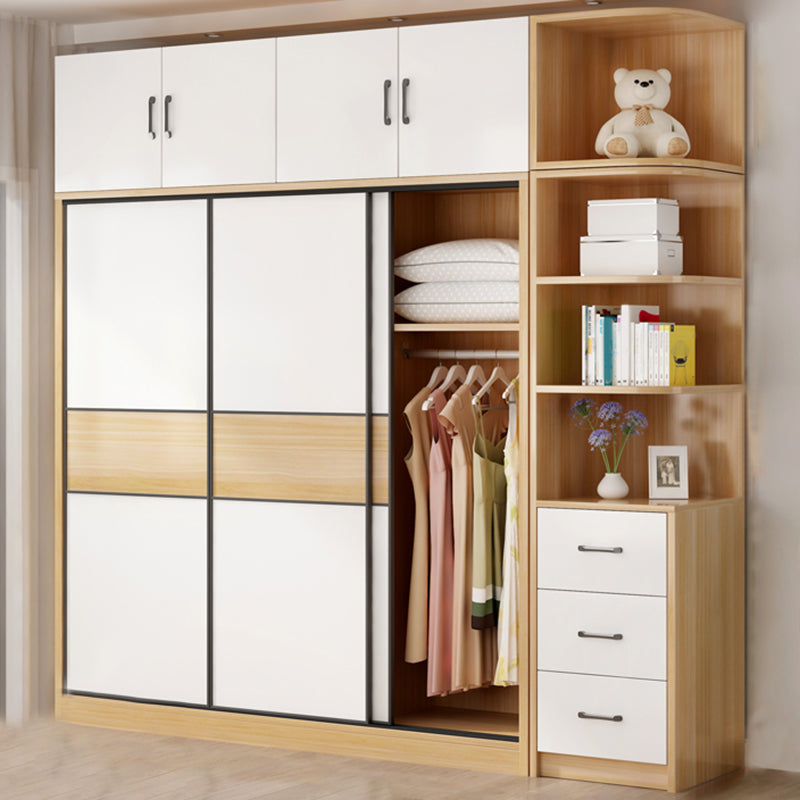 Armario de madera artificial Armario independiente con puertas correderas para dormitorio