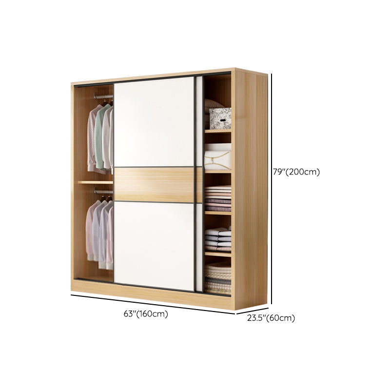 Armario de madera artificial Armario independiente con puertas correderas para dormitorio