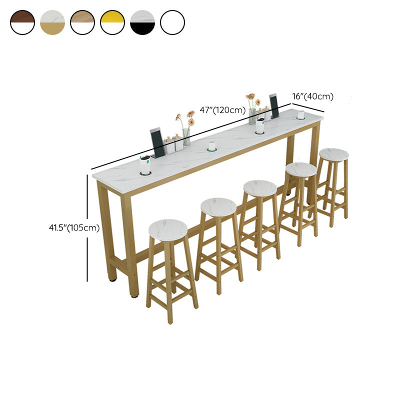 Table de salle à manger de bar d'intérieur contemporaine Table de comptoir rectangulaire