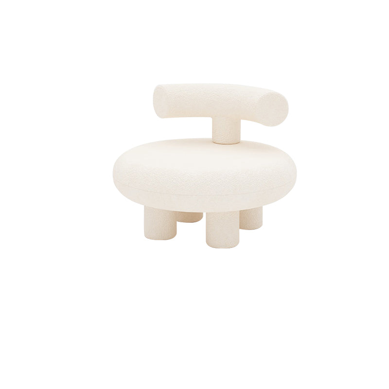 Scandinavian White Wool Parsons Chair with Fixed Back and 4 Legs 27.6"L x 27.6"W x 28.3"H 1 Piece Clearhalo 'Accent Chairs' 'accent_chairs' 'Chairs & Seating' 'furn' 'furn_accent_chairs' 'Furniture' 'Living Room Furniture' 7400340